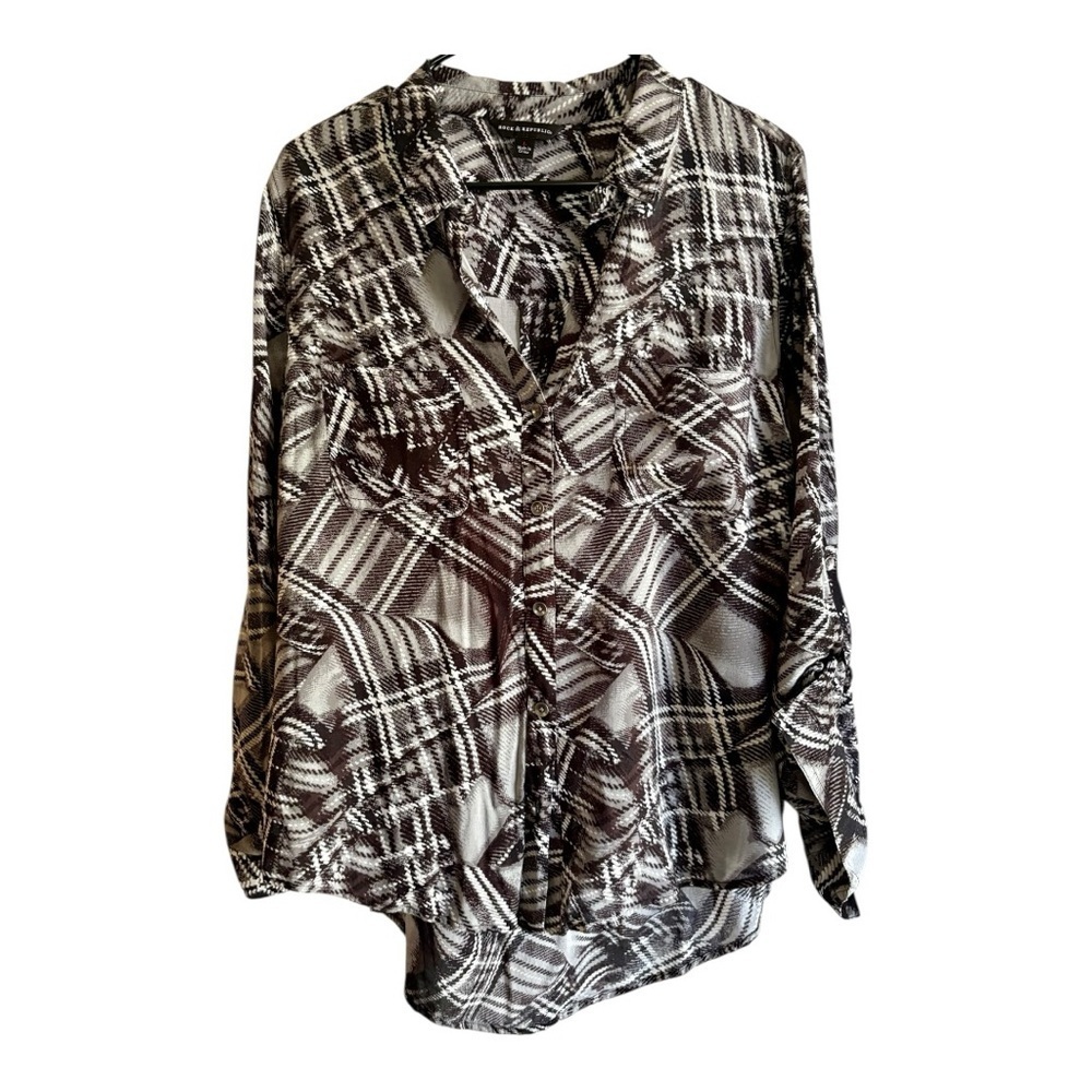 Rock & Republic Black and White Button Down Shirt